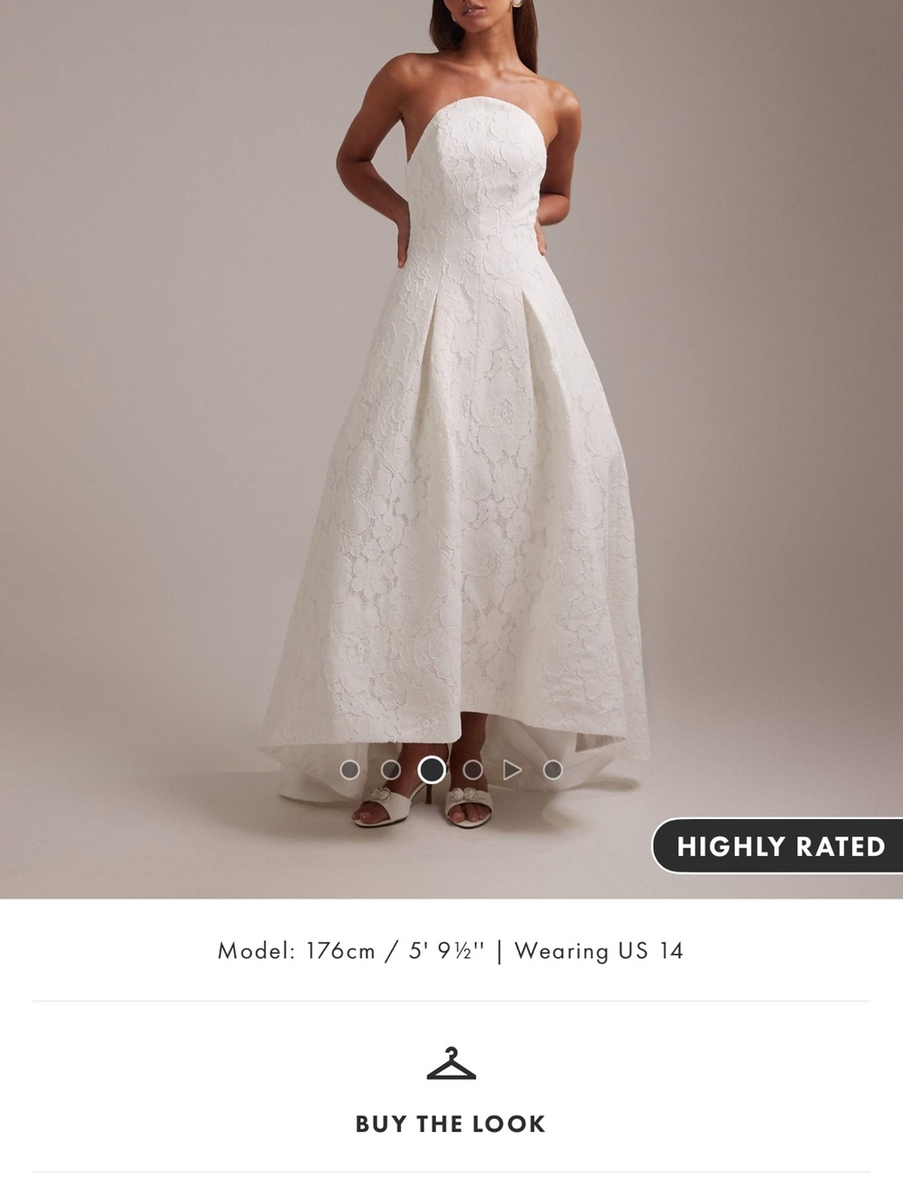 ASOS White Strapless Lace Midi Dress